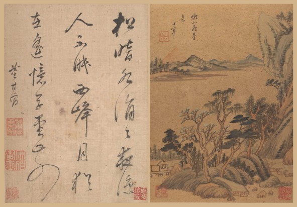 山水图诗册 | 明代/董其昌