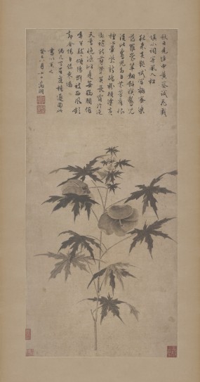 秋葵折枝图轴 | 明代/文徵明