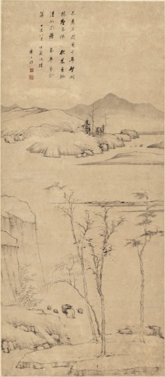 古木远山图轴 | 清代/查士标