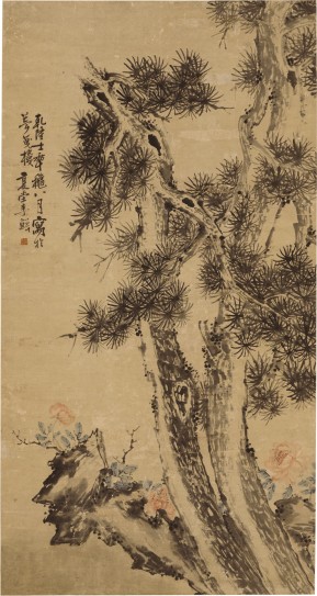 松石牡丹图轴 | 清代/李鱓