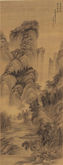 仿巨然山水图轴 | 清代/王翚