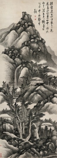 挂壁飞泉图轴 | 清代/龚贤