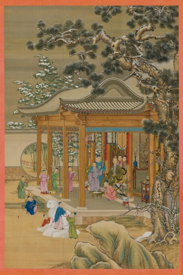 弘历雪景行乐图轴 | 清代/郎世宁