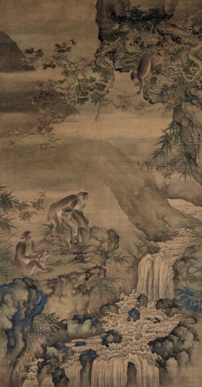 蜂猴图轴 | 清代/沈铨