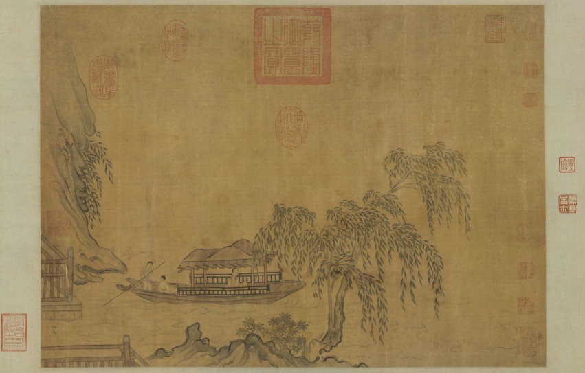 柳溪春舫图轴 | 南宋/马和之