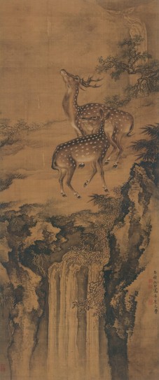 双鹿图轴 | 清代/沈铨