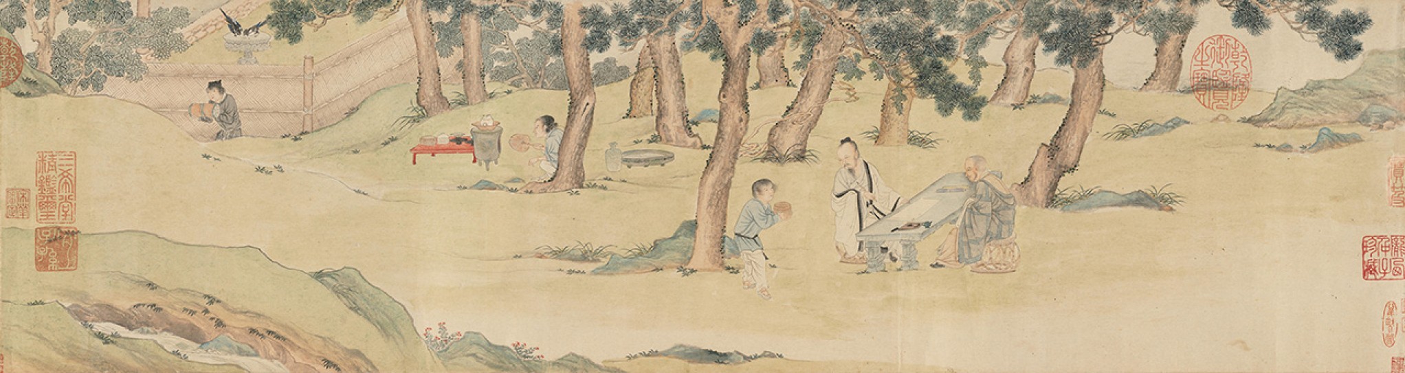 赵孟頫写经换茶图卷 | 明代/仇英