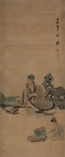 餐芝图轴 | 明代/陈洪绶