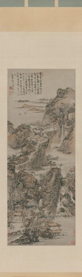 层岩叠壑图轴 | 清代/髡残