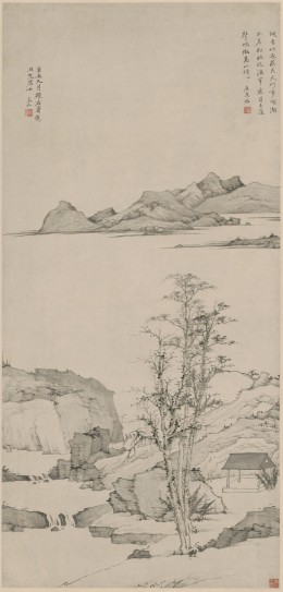 仿倪山水图轴 | 清代/弘仁