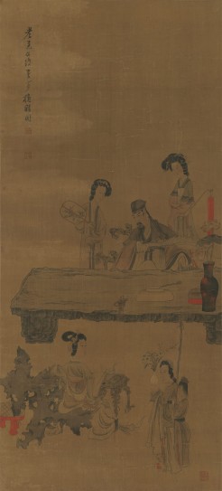 供奉图轴 | 明代/陈洪绶