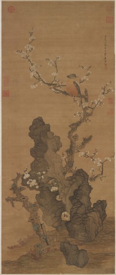 梅花山鸟图轴 | 明代/陈洪绶
