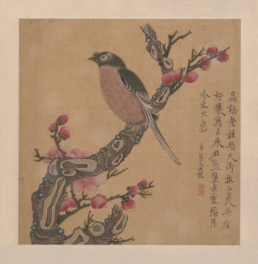 梅花小鸟图页 | 明代/陈洪绶