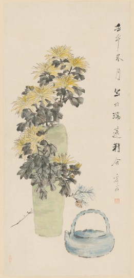 瓶菊图轴 | 清代/虚谷