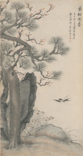 乔松仙杏图轴 | 清代/王武
