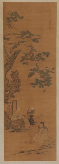 桐下授教图轴 | 明代/陈洪绶