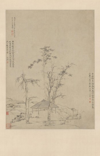 幽亭秀木图轴 | 清代/弘仁