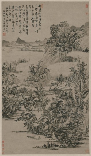 雨洗山根图轴 | 清代/髡残