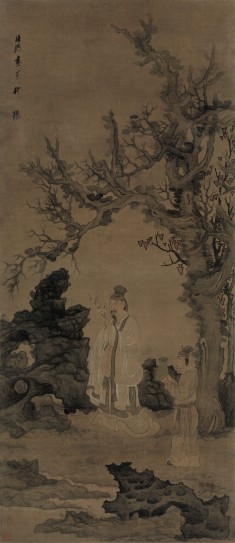 摘梅高士图轴 | 明代/陈洪绶