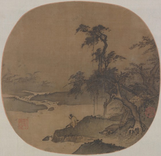 临流抚琴图页 | 宋代/佚名