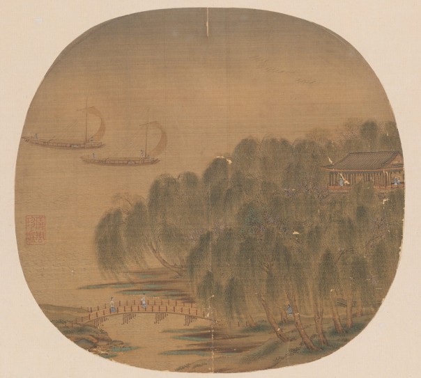柳阁风帆图页 | 宋代/佚名