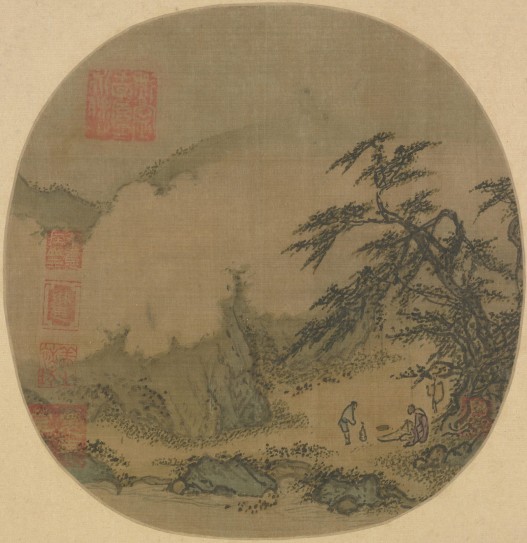 松谷问道图页 | 宋代/佚名