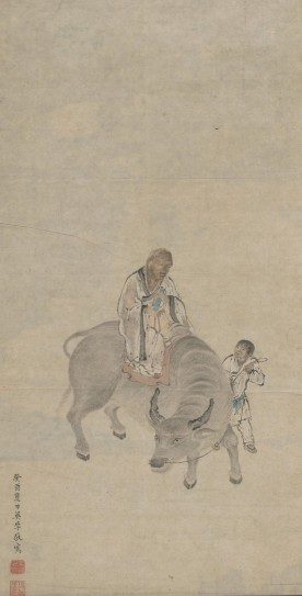 老子骑牛图轴 | 清代/吴焯