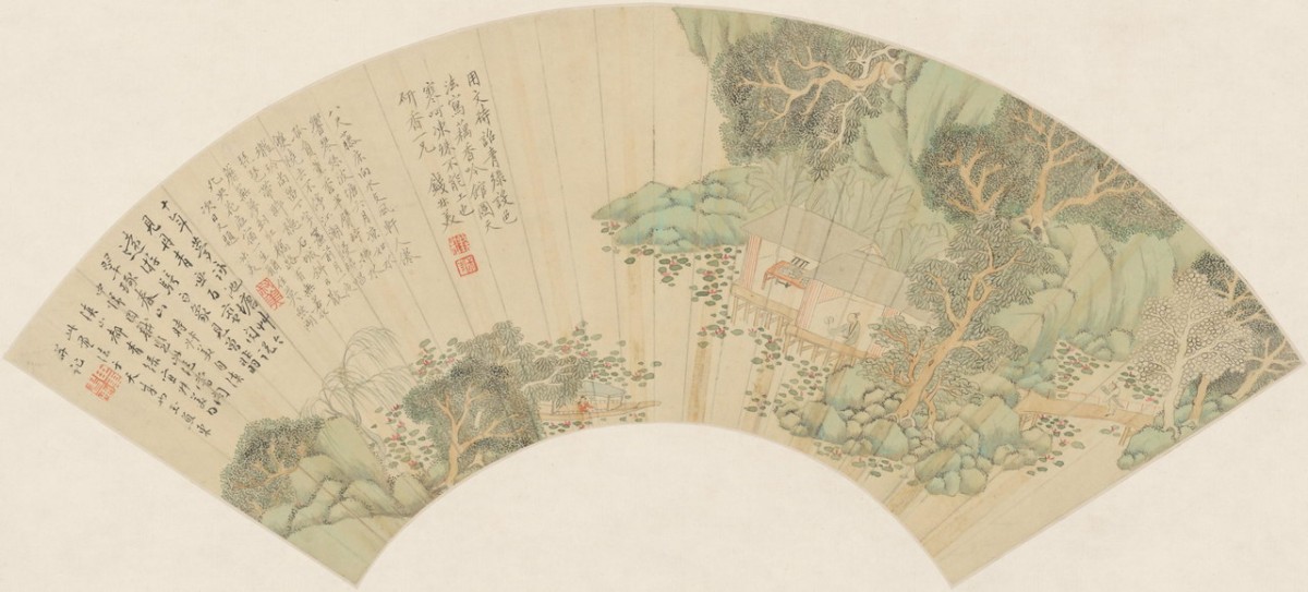 藕香吟馆图扇 | 清代/钱杜