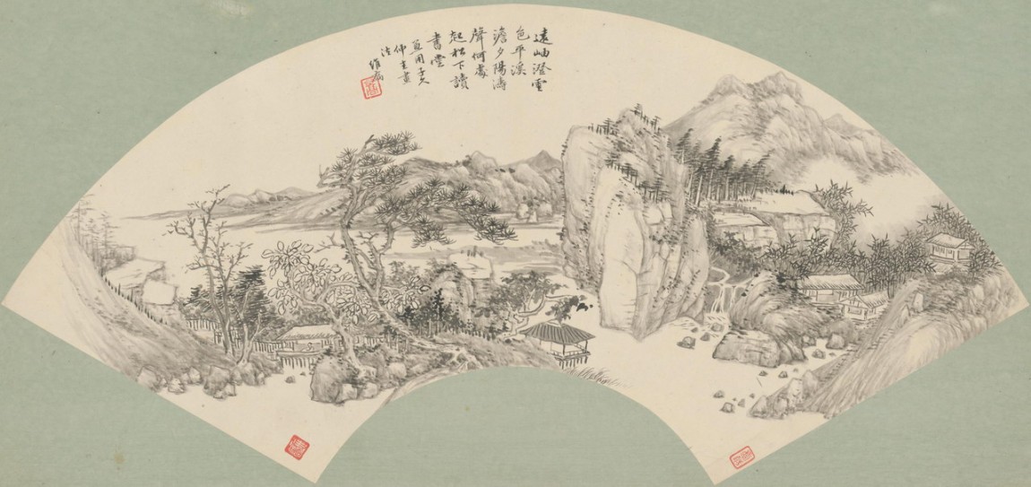 松堂读书图扇 | 清代/钱维乔