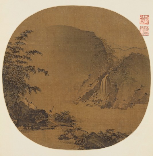 高士观瀑图扇 | 宋代/佚名