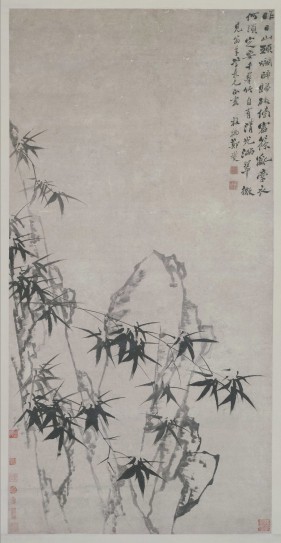 墨笔竹石图轴(昨日山头) | 清代/郑板桥