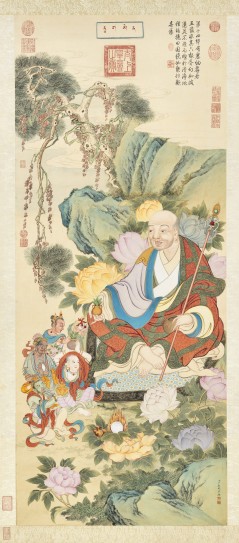 十六应真像·第十四纳阿噶塞纳尊者图 | 清代/丁观鹏
