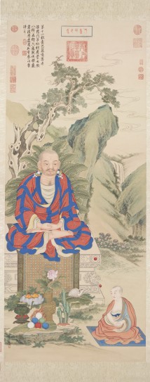 十六应真像·第十一租查巴纳塔嘎尊者图 | 清代/丁观...