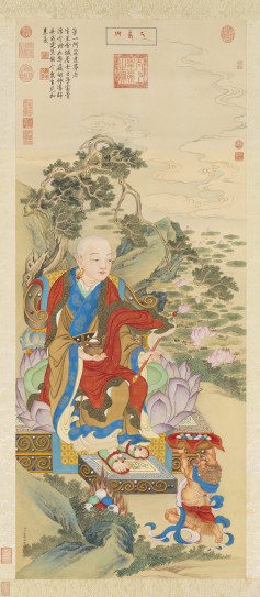 十六应真像·第一阿迎阿机达尊者图 | 清代/丁观鹏