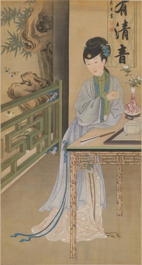 雍亲王题书堂深居图屏·消夏赏蝶轴 | 清代/宫廷画师
