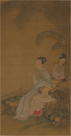 芭蕉仕女图轴 | 清代/冷枚