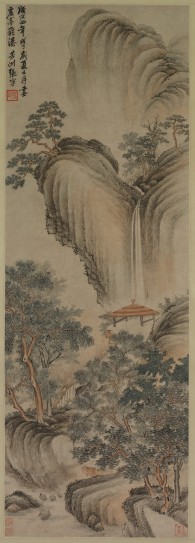 虚亭飞瀑图轴 | 明代/张宁
