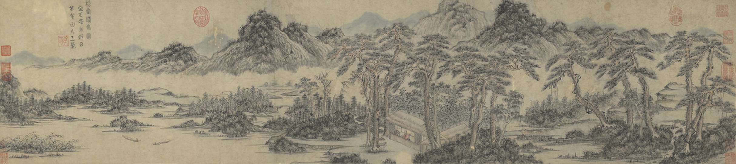 松窗读易图卷 | 元代/王蒙