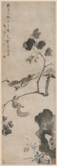 梧桐栗鼠图轴 | 清代/华嵒